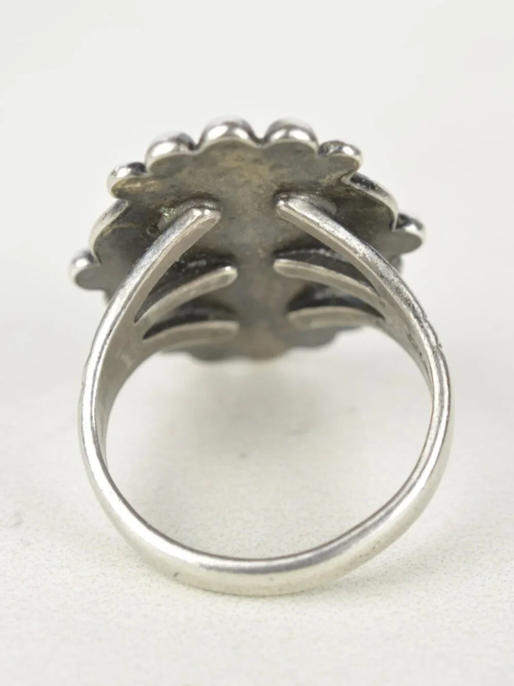 Bell Trading Post Vintage Sterling Silver Turquoise Ring Size 7.25 Southwestern